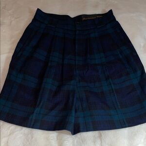 Giorgio Sant’Angelo size 10 vintage blue/green plaid wool culotte skirt